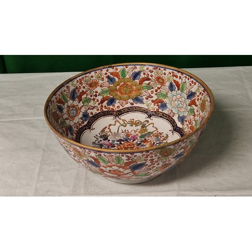 709 - LOVELY VERY HEAVY ORIENTAL BOWL - MARKED TO BASE - DIAM 25CMS X H 12CMS