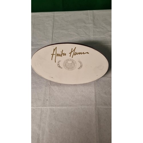 713 - LOVELY ANNITA HARRIS FOX HEAD ON PLAQUE - GOLD SIGNATURE TO BASE - 23CMS X 14CMS X 15CMS H