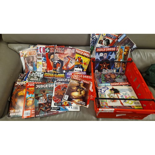 54 - BOX OF MIXED COMICS INC JUDGE DREDD, CRISIS ETC