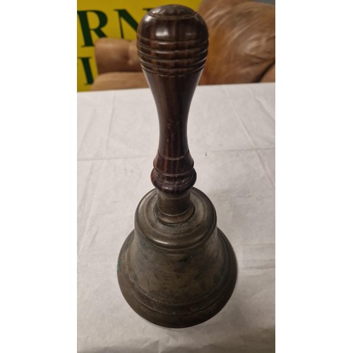 210C - LARGE EARLY METAL SCHOOL HAND BELL