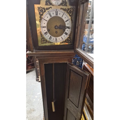 241C - TEMPUS FUGITE GRANDMOTHER CLOCK WITH CARVED WOOD CASE - STANDS 165CMS H - CLOCKS AND WATCHES ARE NOT... 