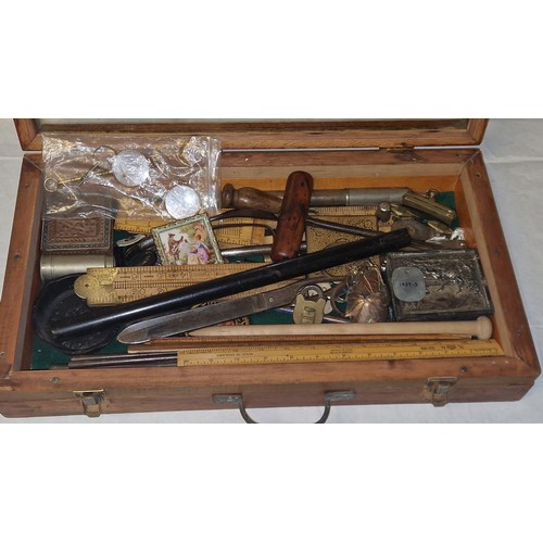 244C - VINTAGE DISPLAY CASE WITH INTERESTING ITEMS