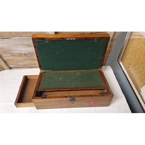 247C - VINTAGE MILITARY WRITING BOX - 45CMS X 25CMS X 16CMS H