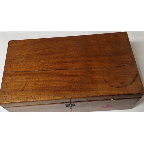 247C - VINTAGE MILITARY WRITING BOX - 45CMS X 25CMS X 16CMS H