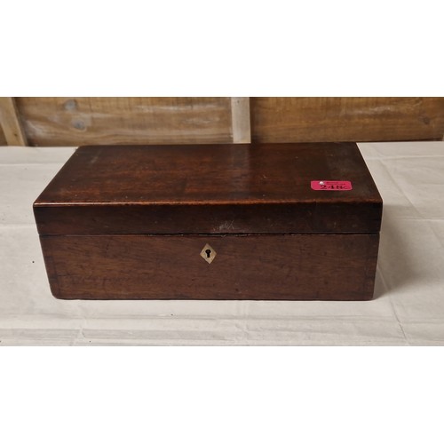 248C - VINTAGE WOODEN COLLECTORS BOX - 33CMS X 16CMS X 11CMS H