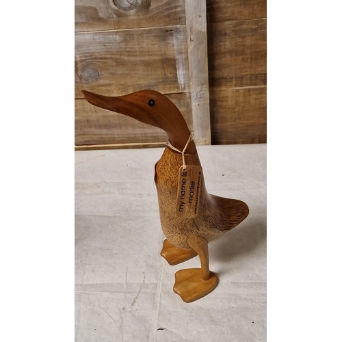 WOODEN DUCK MAISIE BY THE DUCK COMPANY - STANDS 30CMS H