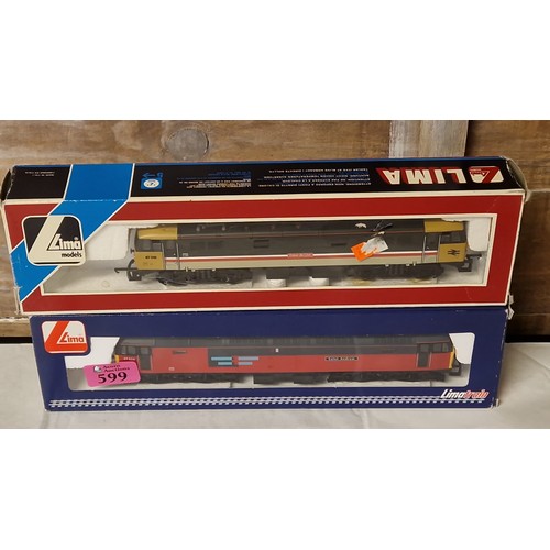 599 - 2 X BOXED LIMA ENGINES L204962 DIESEL LOCOMOTIVE CLASS 47624 ST ANDREW & 205130WP TYPE 87 COEUR DE L... 