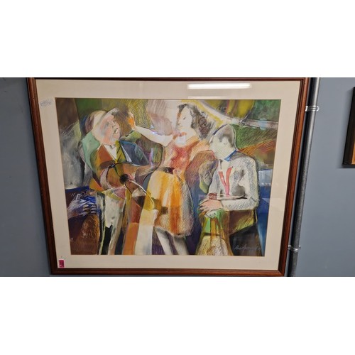 1 - LARGE FRAMED & GLAZED ORIGINAL ACRYLIC PICTURE - SIGNED BY ARTIST AND DATED 1987 - 105CMS X 86CMS - ... 