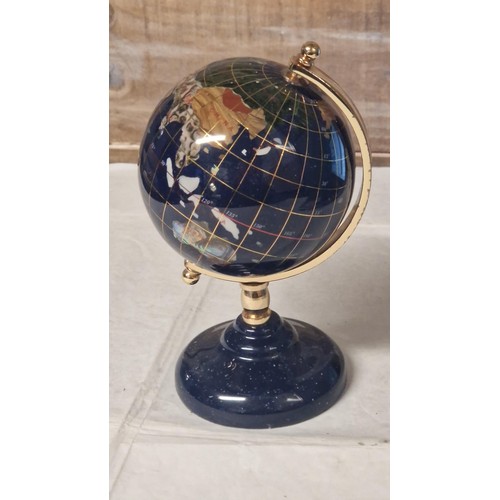 717 - SMALL SEMI - PRECIOUS STONE GLOBE - 18CMS