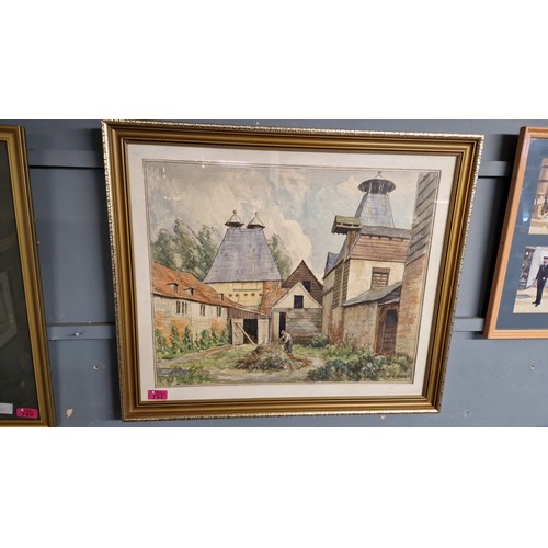 751 - FRAMED & GLAZED WATERCOLOUR - SIGNED HUBERT WILLIAMS - 67CMS X 60CMS - COLLECTION ONLY OR ARRANGE OW... 