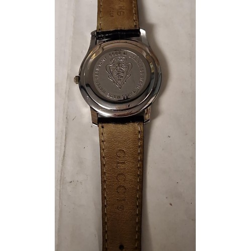 113 - LOVELY BOXED GUCCI 5500M BLACK STAINLESS STEEL WATCH - CLOCKS AND WATCHES ARE NOT TESTED