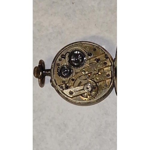 137 - VERY PRETTY LADIES SILVER FANCY DIAL POCKET WATCH - CLOCKS AND WATCHES ARE NOT TESTED