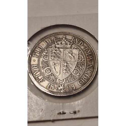 167 - 1893 BRITISH SILVER HALF CROWN