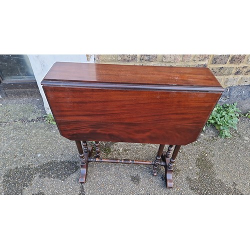 13 - SMALL EARLY DROP  LEAF GATE-LEG TABLE - 55CMS LONG X CLOSED WIDTH 16CMS X OPEN WIDTH 72 - COLLECTION... 