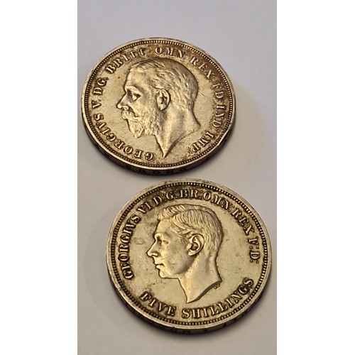 117 - 1935 CROWN & 1951 5 SHILLING COIN