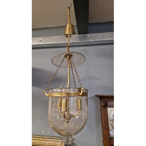242 - LOVELY MID 20TH CNTURY BELL JAR HUNDI HALL LIGHT - ELECTRICAL ITEMS SHOULD BE CHECKED BY A QUALIFIED... 