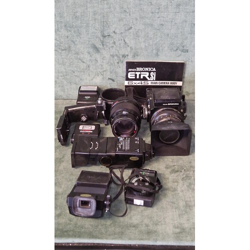 243 - ZENZA BRONICA ETRSI CAMERA WITH ACCESSORIES