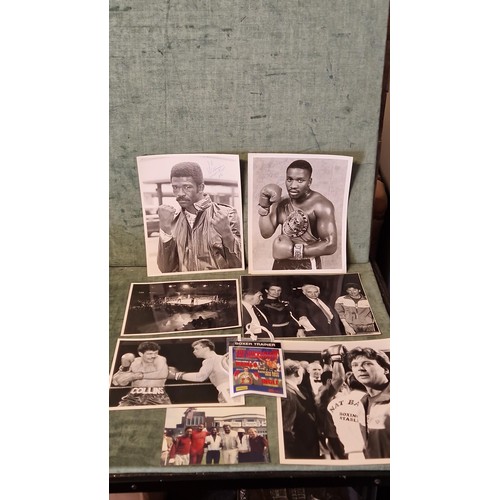 244 - QTY OF VINTAGE BOXING MEMORABILIA - SOME SIGNED