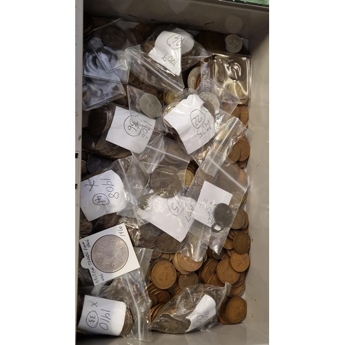 245 - TIN OF MAINLY BRITISH COINS INC COMMEMORATIVE ETC & MOBILE PHONE & SOME SILVER ITEMS