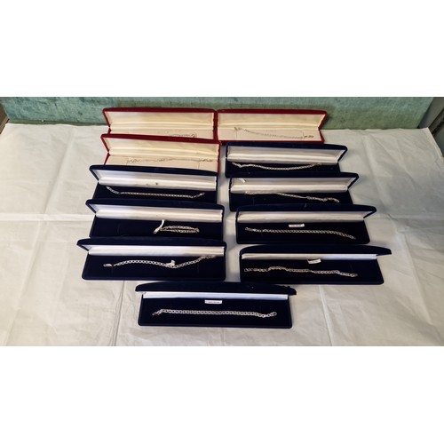 246 - 11 X BOXED  925 SILVER BRACELETS