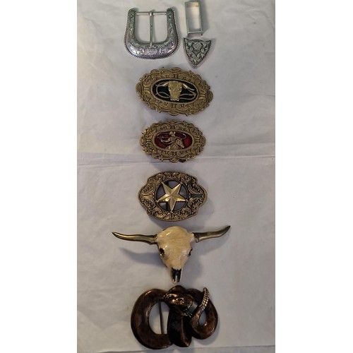 247 - 24 X VARIOUS BELT BUCKLES INC SOME MADE BY BARRON BUCKLES