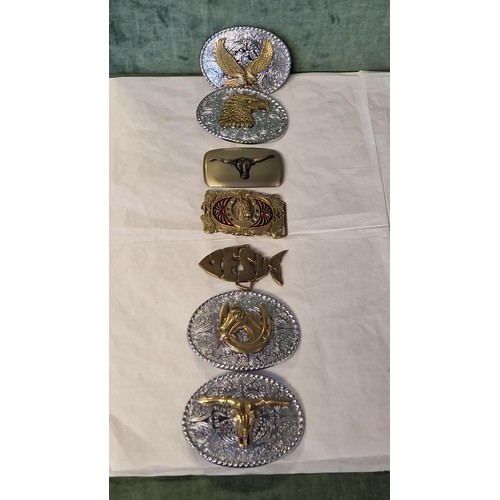 247 - 24 X VARIOUS BELT BUCKLES INC SOME MADE BY BARRON BUCKLES