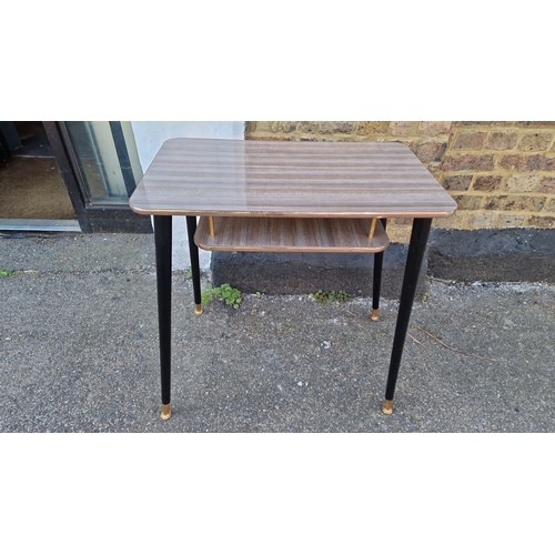 250 - NICE RETRO FORMICA TOPPED TELEPHONE / HALL  TABLE - 60CMS X 38CMS D X 65CMS H