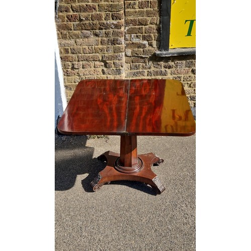 253 - EARLY MAHOGANY GAMES TABLE - CLOSED MEASURES 45CMS X 92CMS & OPEN MEASUREMENTS  92CMS X 90CMS - COLL... 