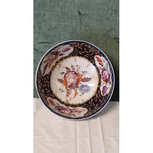 272 - LOVLEY LARGE 19TH CENTURY GILT & COBALT BOWL  - 26CMS DIAM X 12CMS H
