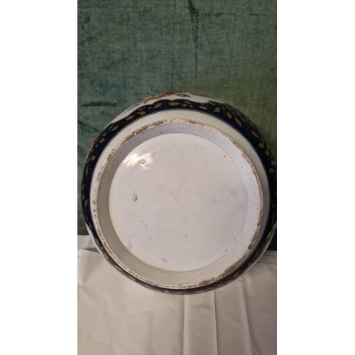 272 - LOVLEY LARGE 19TH CENTURY GILT & COBALT BOWL  - 26CMS DIAM X 12CMS H