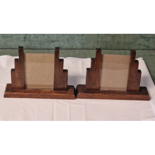 275 - PAIR OF ART DECO PHOTO FRAMES - 19CMS X 17CMS H OVERALL