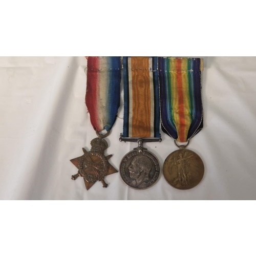 292 - SET OF 3 WW1 MEDALS INC 14-15 STAR, 14-18 GEORGE MEDAL, GREAT WAR MEDAL - NAMED 59113 DRIVER HR KEEN... 