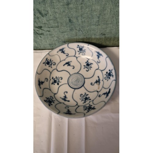 295 - BLUE & WHITE TEK SING CARGO PORCELAIN DISH WITH 
