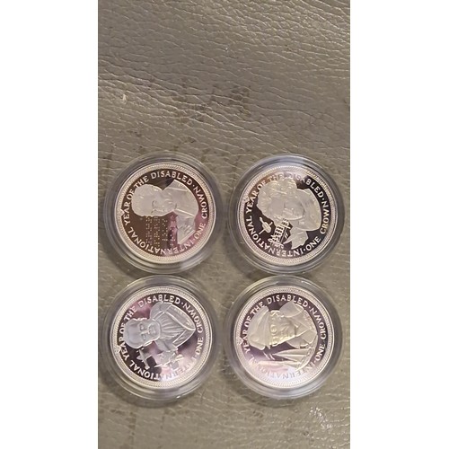404 - CASED SET OF 4 BRAILLE COINS BY POBJOY MINT LTD