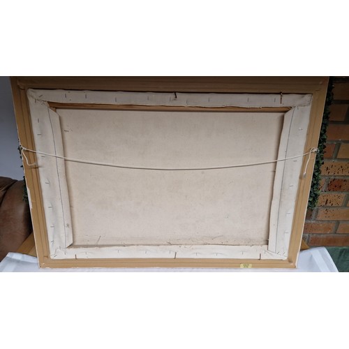 62 - LARGE FRAMED ORIGINAL OIL ON CANVAS SIGNED EILEEN JAMES - 87CMS X 62CMS - COLLECTION ONLY OR ARRANGE... 