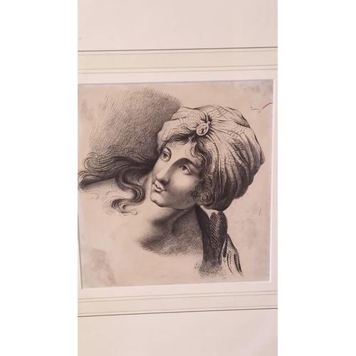 71 - FRAMED & GLAZED EARLY LITHOGRAPH BY ROBERT FALLIER CIRCA 1850 - 44CMS X 49CMS