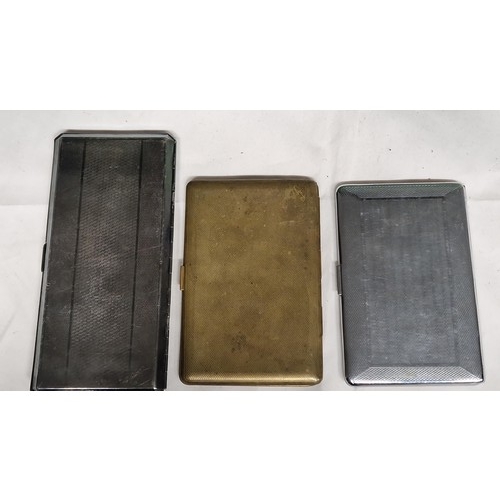 88 - 3 X VINTAGE CIGARETTE CASES WITH BADGES TO FRONTS  - ROYAL MILITARY POLICE, WELSH GUARDS, & 1 OTHER ... 