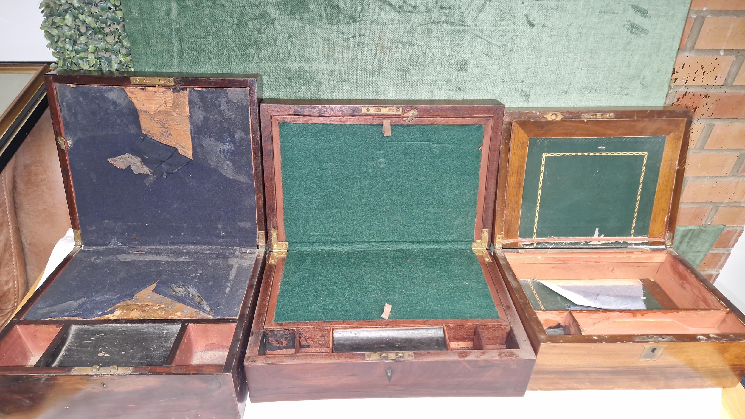 3 X VINTAGE WRITING BOXES - ALL FOR RESTORATION