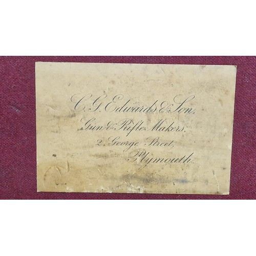 99 - VINTAGE LEATHER FITTED GUN CASE BY CG EDWARDS & SONS, GUN & RIFLE MAKERS, PLYMOUTH - MARKED LT COL C... 