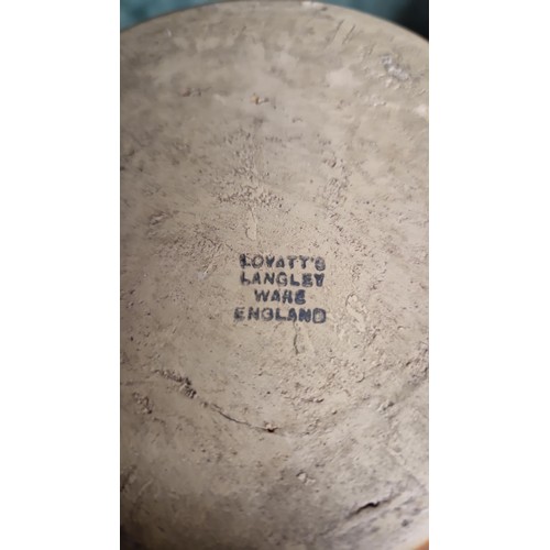 110 - 2 X LOVETTS LANGLEY WARE EARTHENWARE JUGS - 26CMS H