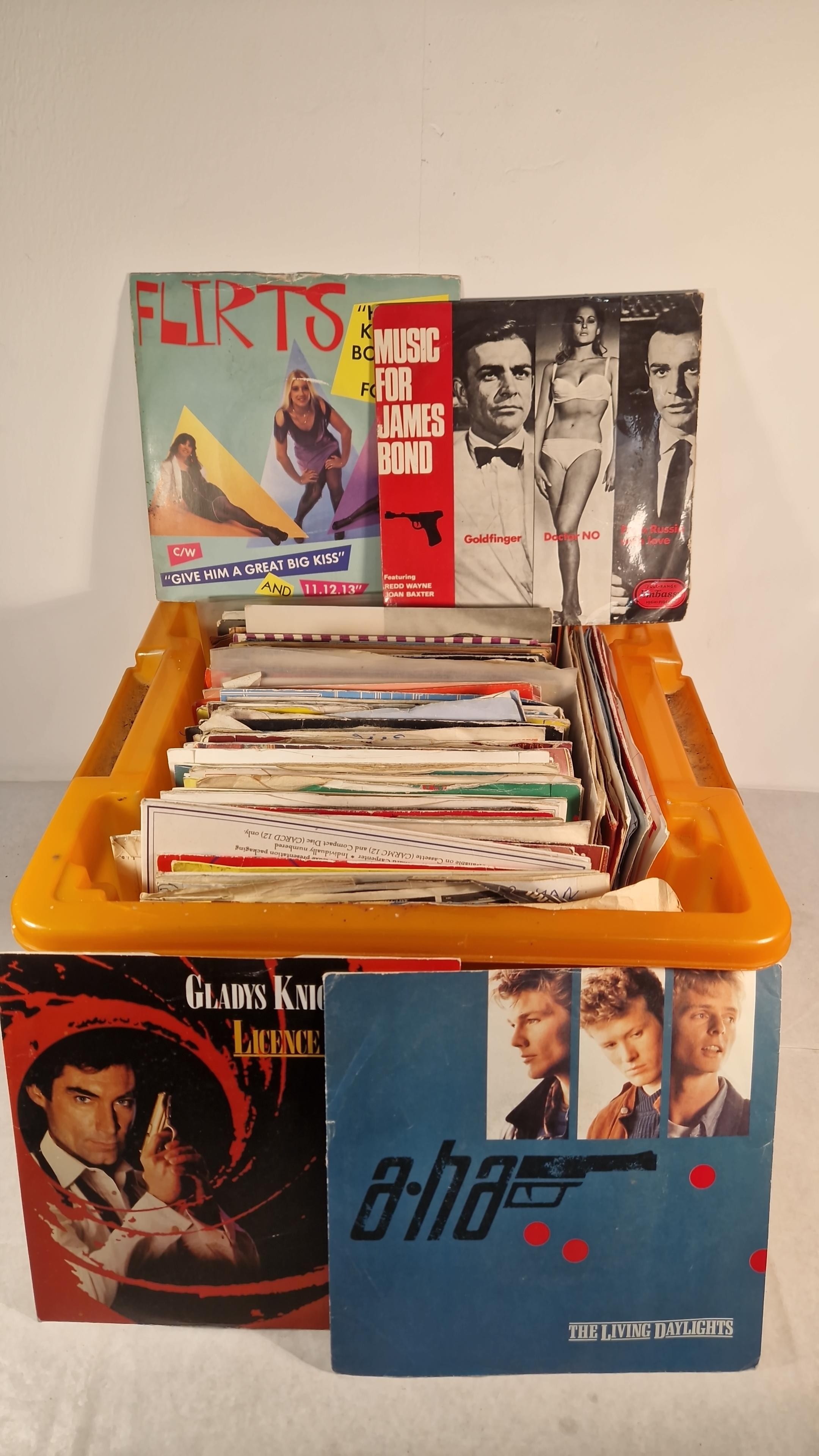 BOX OF 120 X 45s VINYLS INC THE FLIRTS, JETS, WINGS, ALIAS ETC