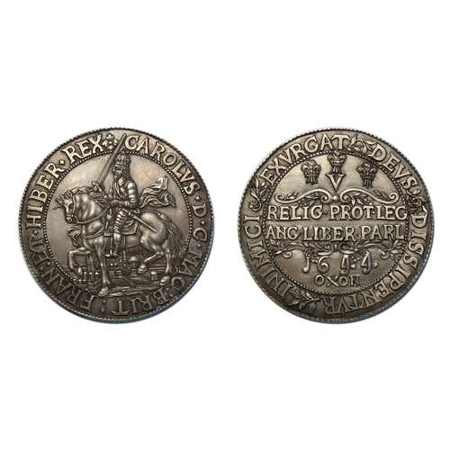 109 - Charles I (1625-1649)

Crown, electrotype, Oxford, king on horseback left with a view of Oxford behi... 