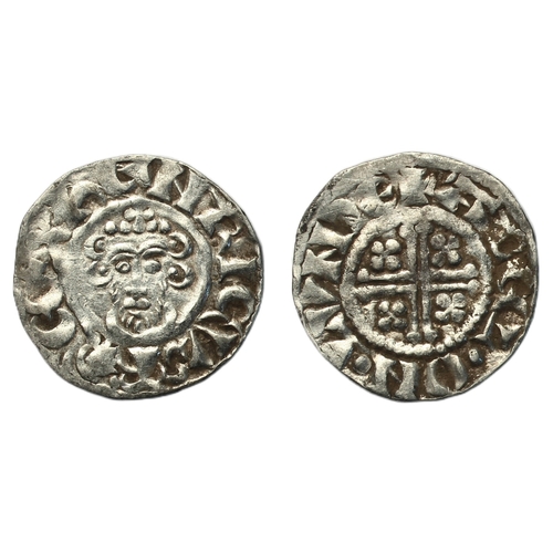 156 - John (1199-1216) Penny, short cross type class 5c or 6a1, London, Abel, crowned facing bust holding ... 