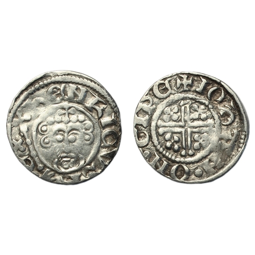 158 - John (1199-1216) Penny, short cross type class 5b1, Ipswich, moneyer Iohan, crowned facing bust hold... 