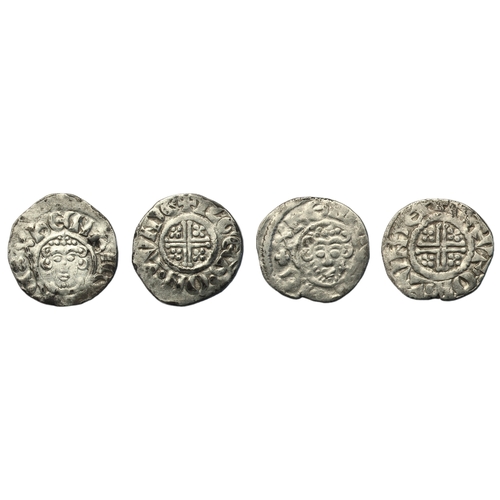 170 - John (1199-1216), (2) Pennies, short cross type London, class 6a2, IIger, + ILGER.ON.LVNDE, 1.39g, (... 