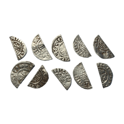 246 - Cut Halfpennies (10) Cut halfpennies Various mints and moneyers. Varying grades. Lot sold as seen, n... 