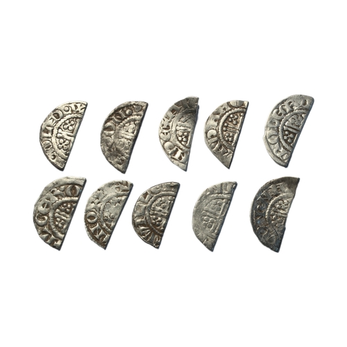 251 - Cut Halfpennies (10) Cut halfpennies Various mints and moneyers. Varying grades. Lot sold as seen, n... 