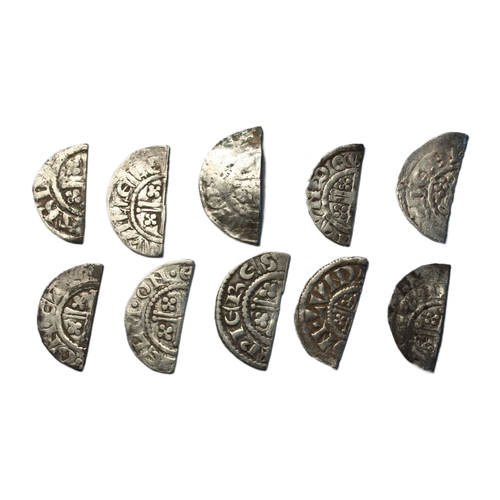 253 - Cut Halfpennies (10) Cut halfpennies Various mints and moneyers. Varying grades. Lot sold as seen, n... 