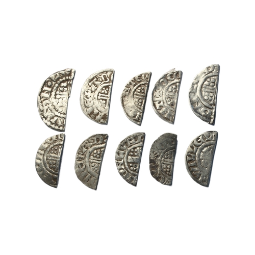 256 - Cut Halfpennies (10) Cut halfpennies Various mints and moneyers. Varying grades. Lot sold as seen, n... 