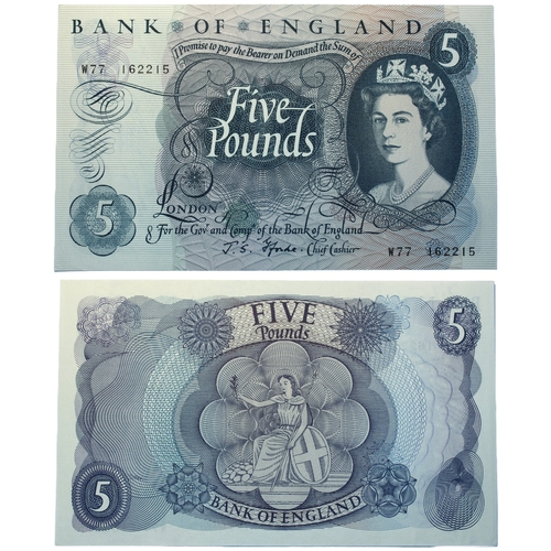 361 - Bank of England (4) Five Pounds J.Q. Hollom (2), 21st February 1963, prefixes B15 and B90, (Dugg. B2... 